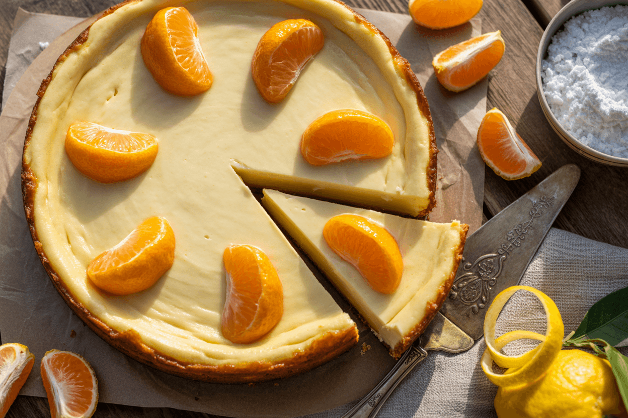 Käsekuchen mit Mandarinen