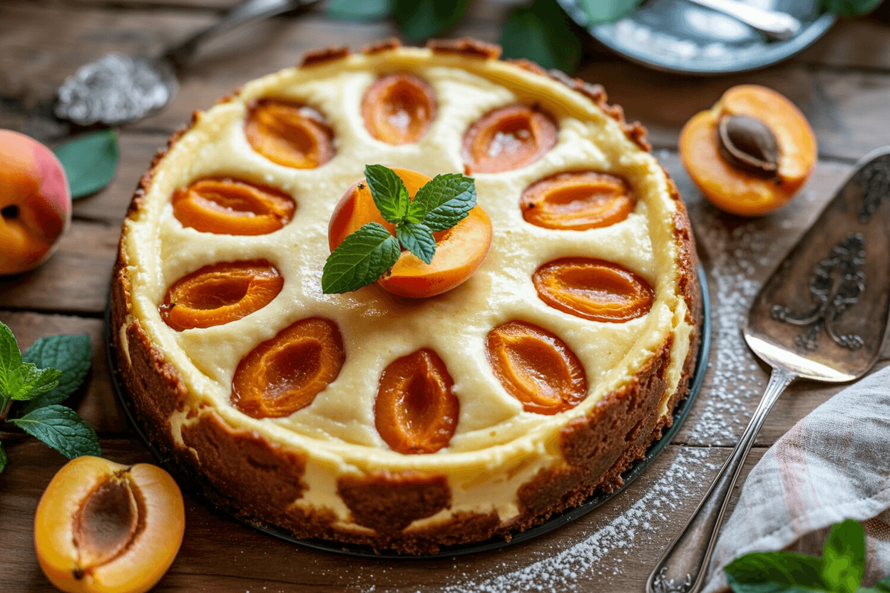 Käsekuchen mit Aprikosen
