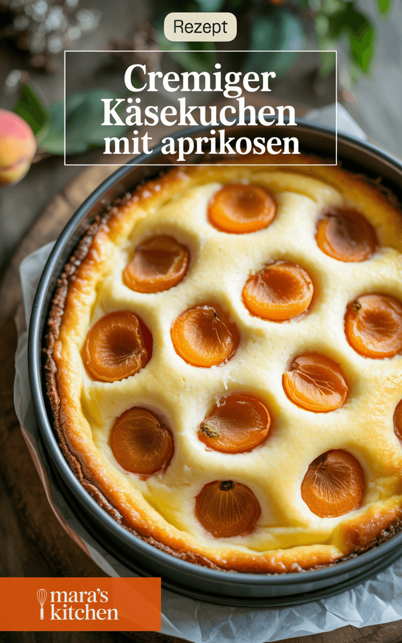 Käsekuchen mit Aprikosen - Kuchen Rezept
