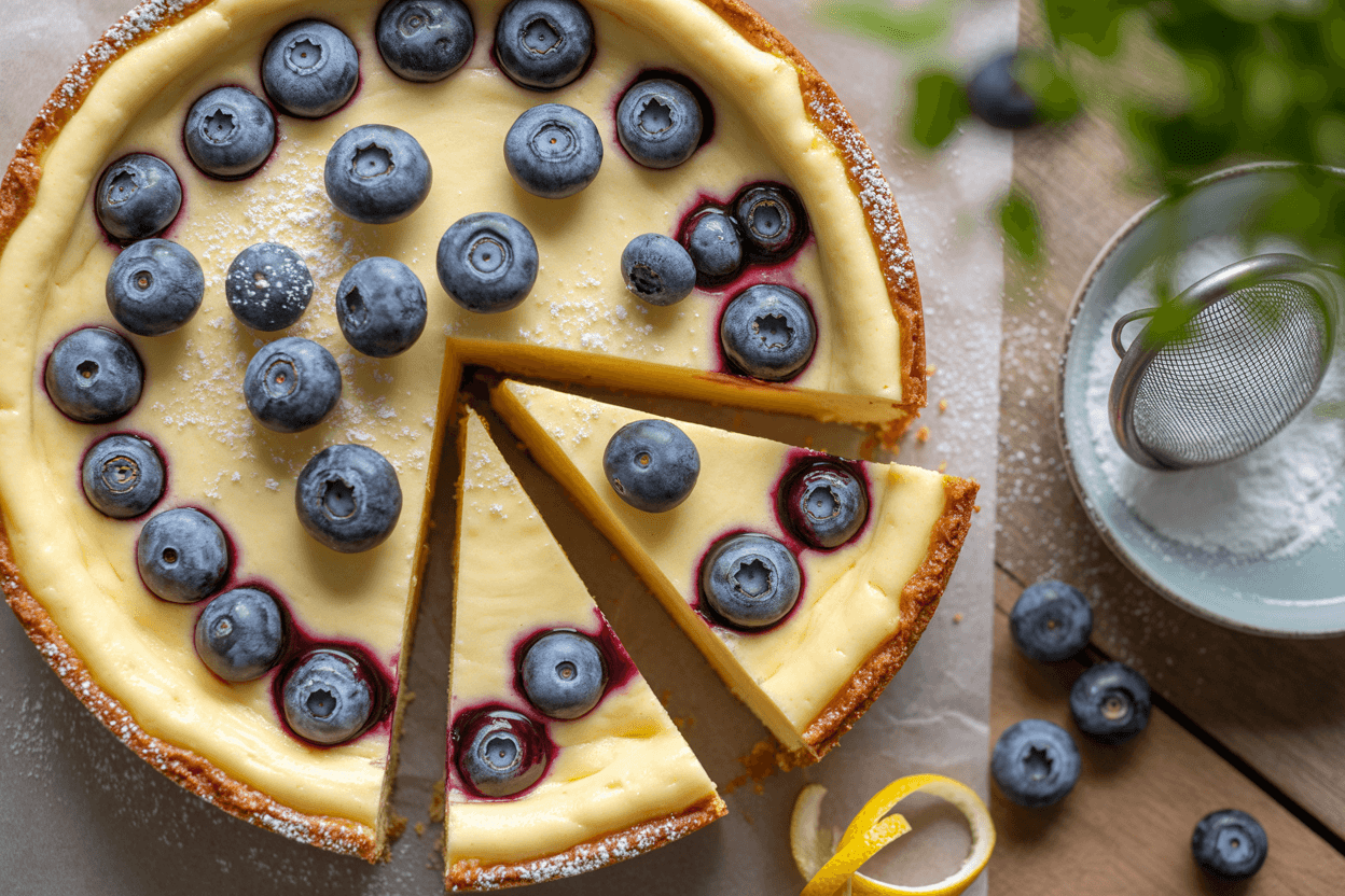 Käsekuchen mit Blaubeeren