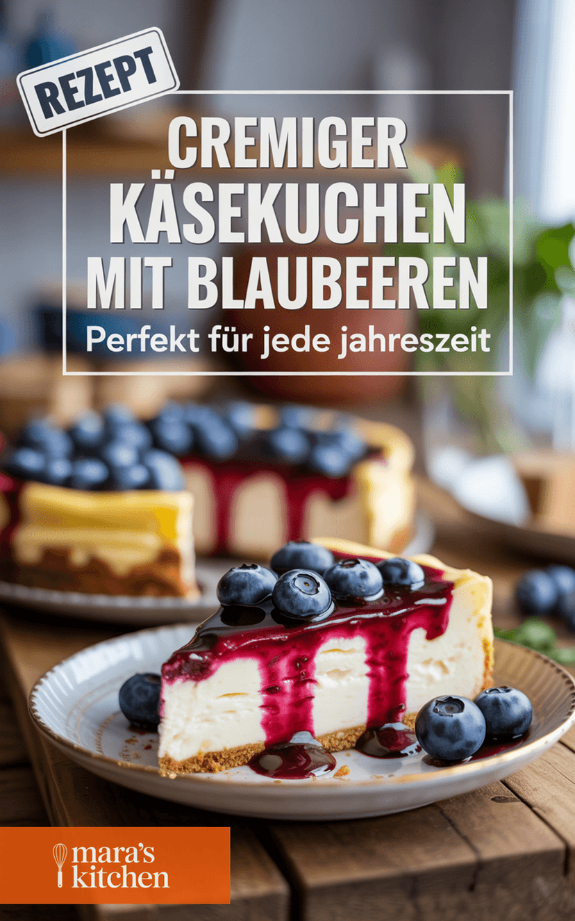Käsekuchen mit Blaubeeren - Kuchen Rezept