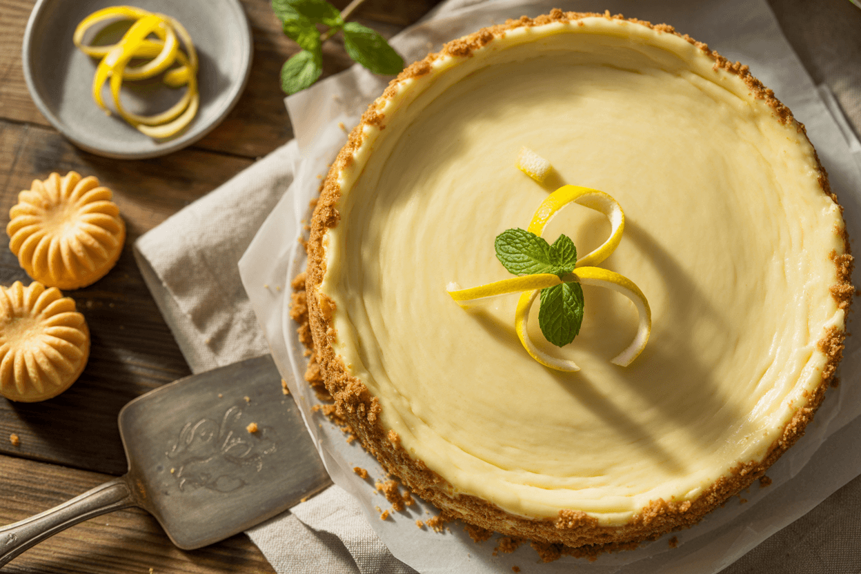 Käsekuchen mit Keksboden