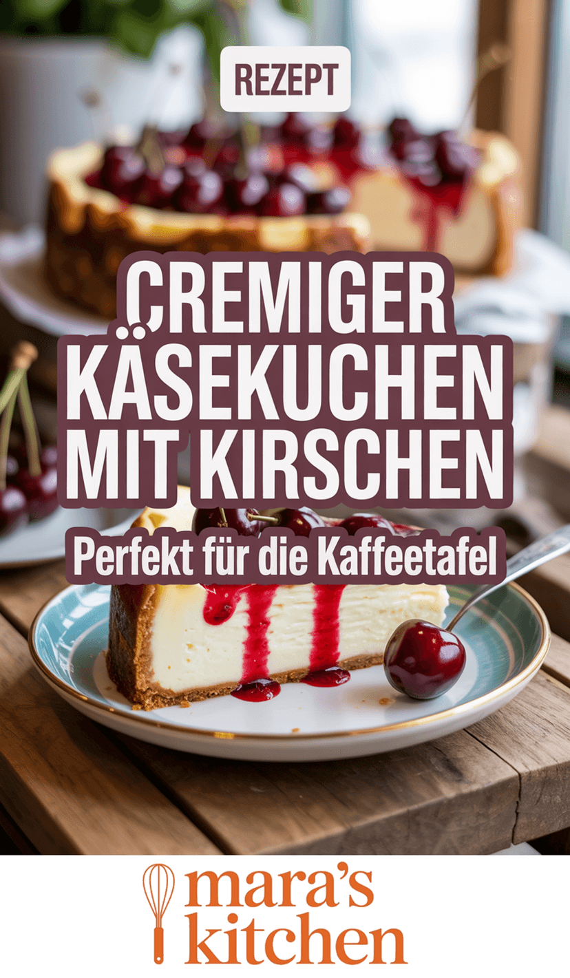 Käsekuchen mit Kirschen - Kuchen Rezept