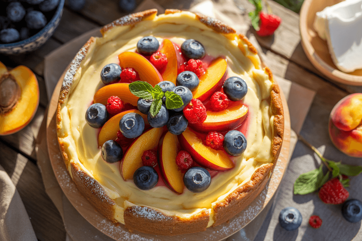 Käsekuchen mit Obst