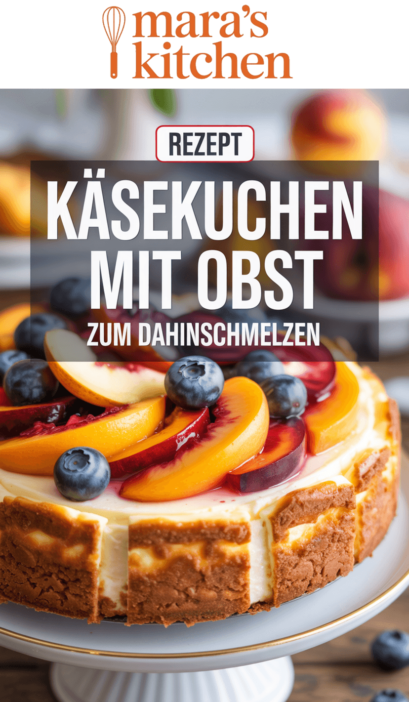 Käsekuchen mit Obst - Kuchen Rezept