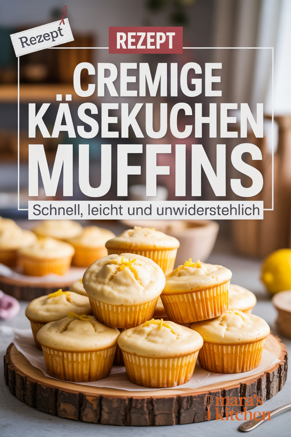 Käsekuchen Muffins ohne Boden - Backen Rezept