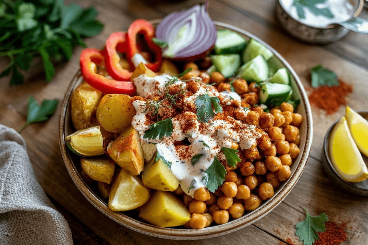 Kartoffel-Bowl mit Kichererbsen