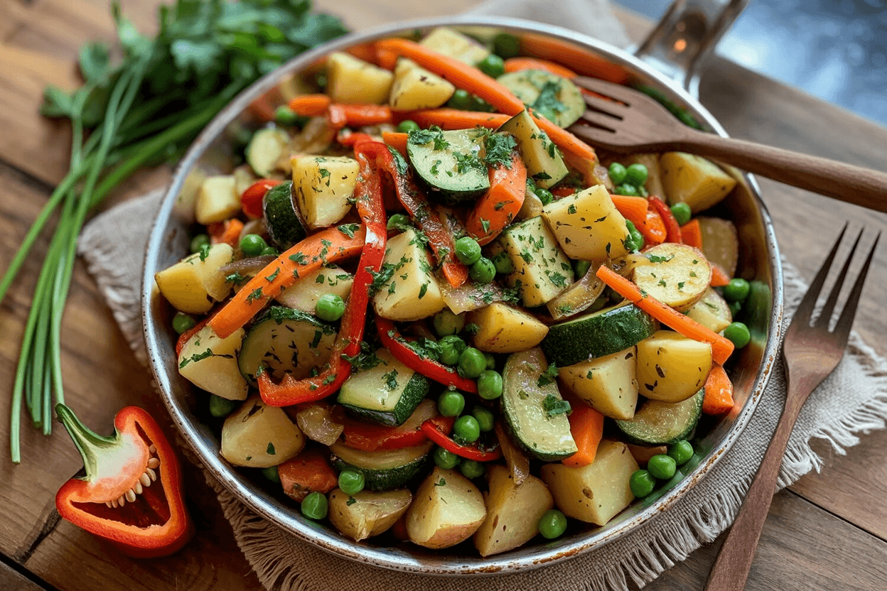 Kartoffel-Gemüse-Pfanne unter 500 Kalorien