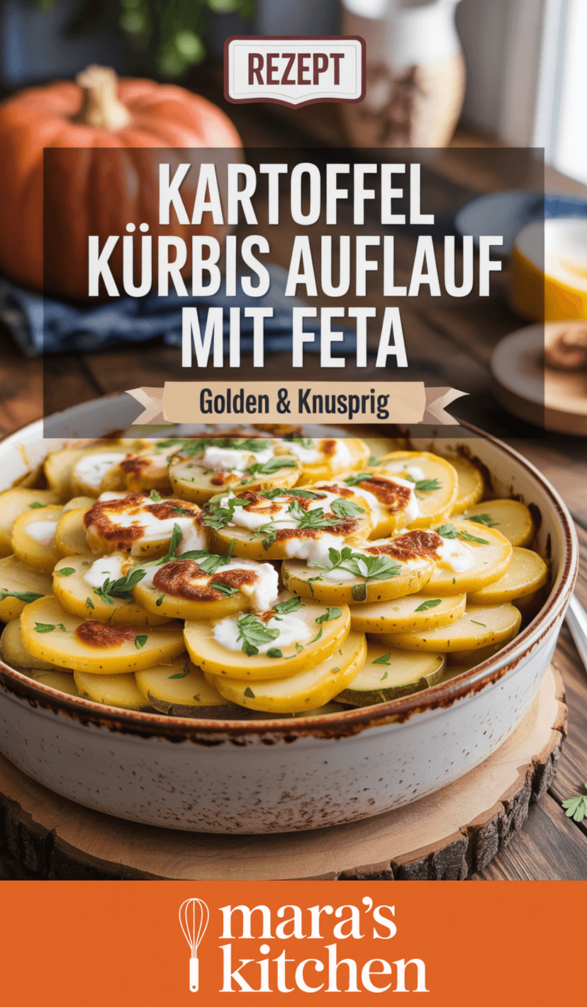 Kartoffel Kürbis Auflauf mit Feta - Hauptgericht Rezept