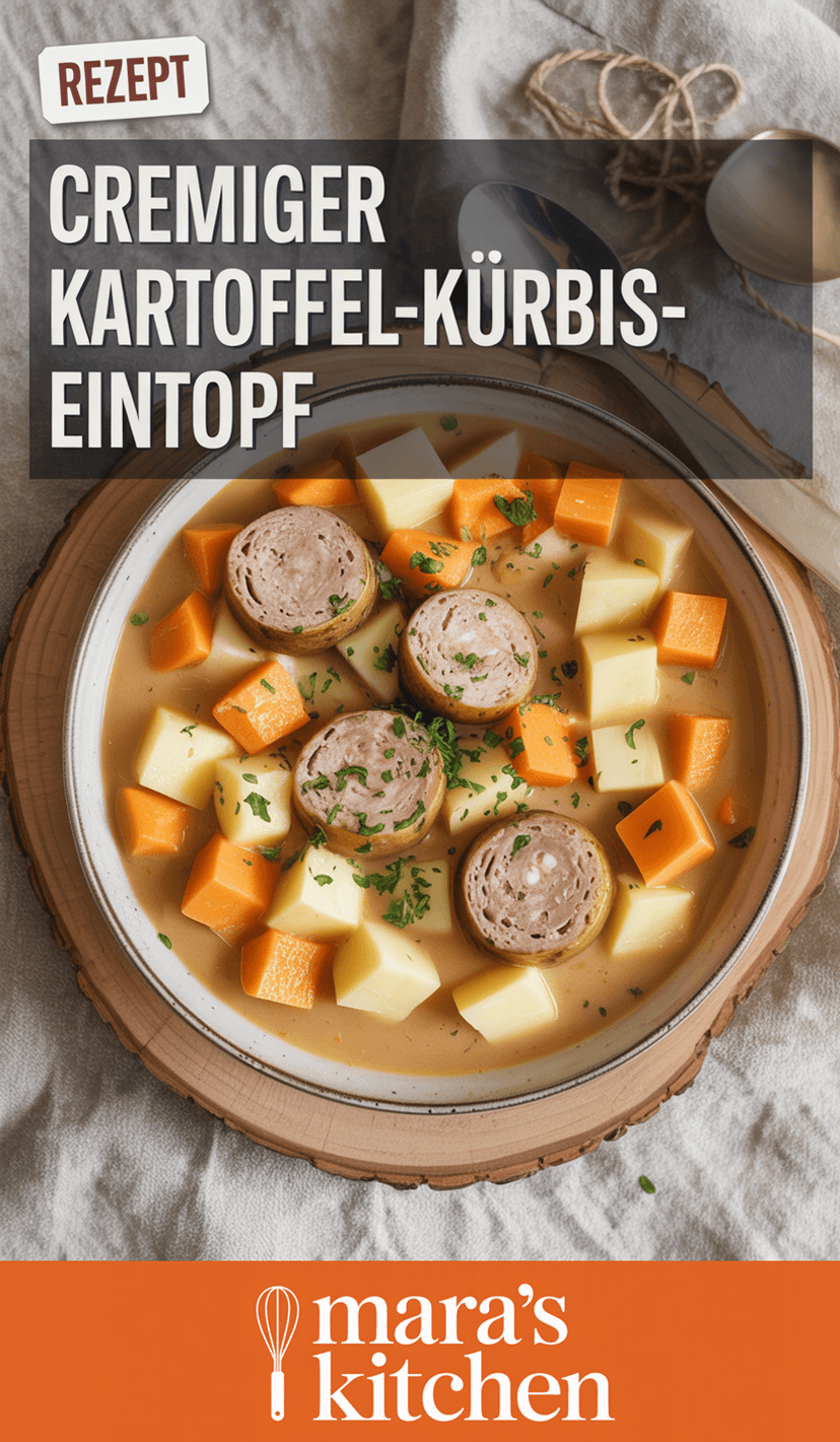 Kartoffel-Kürbis-Eintopf mit Würstchen - Hauptgericht Rezept