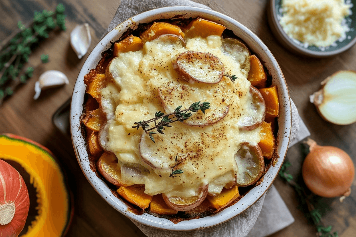 Kartoffel-Kürbis-Gratin