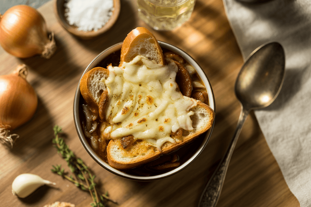 Klassische französische Zwiebelsuppe