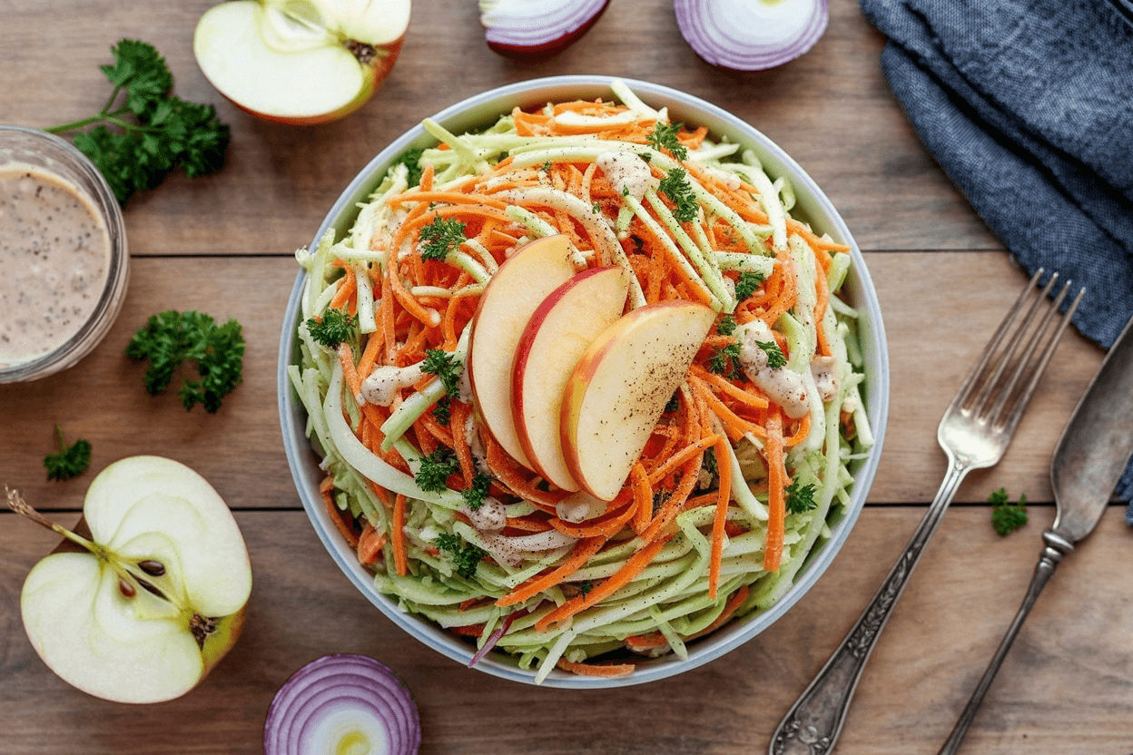 Knackiger Spitzkohlsalat mit Möhren & Apfel