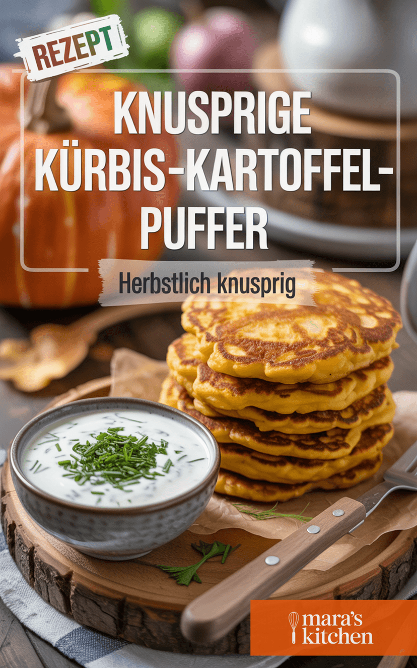 Knusprige Kürbis-Kartoffel-Puffer mit Kräuterquark - Hauptgericht Rezept