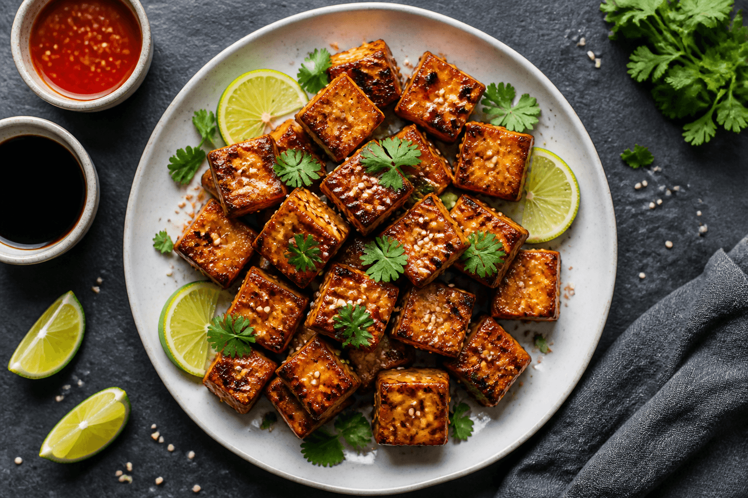 Knuspriger Grilltofu mit Sriracha-Limetten-Marinade: Frisch, würzig & perfekt für den Sommer