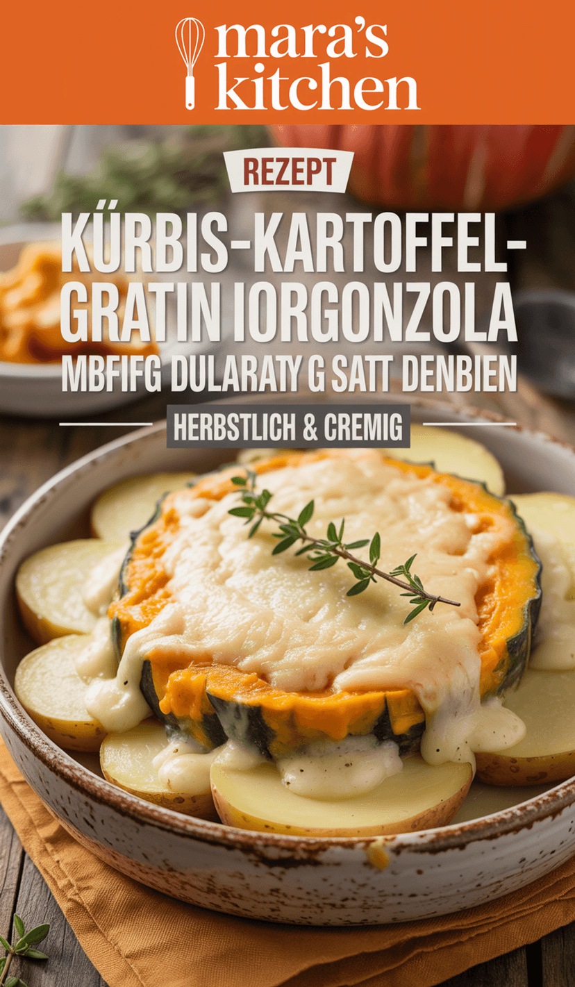 Kürbis-Kartoffel-Gratin mit Gorgonzola - Hauptgericht Rezept