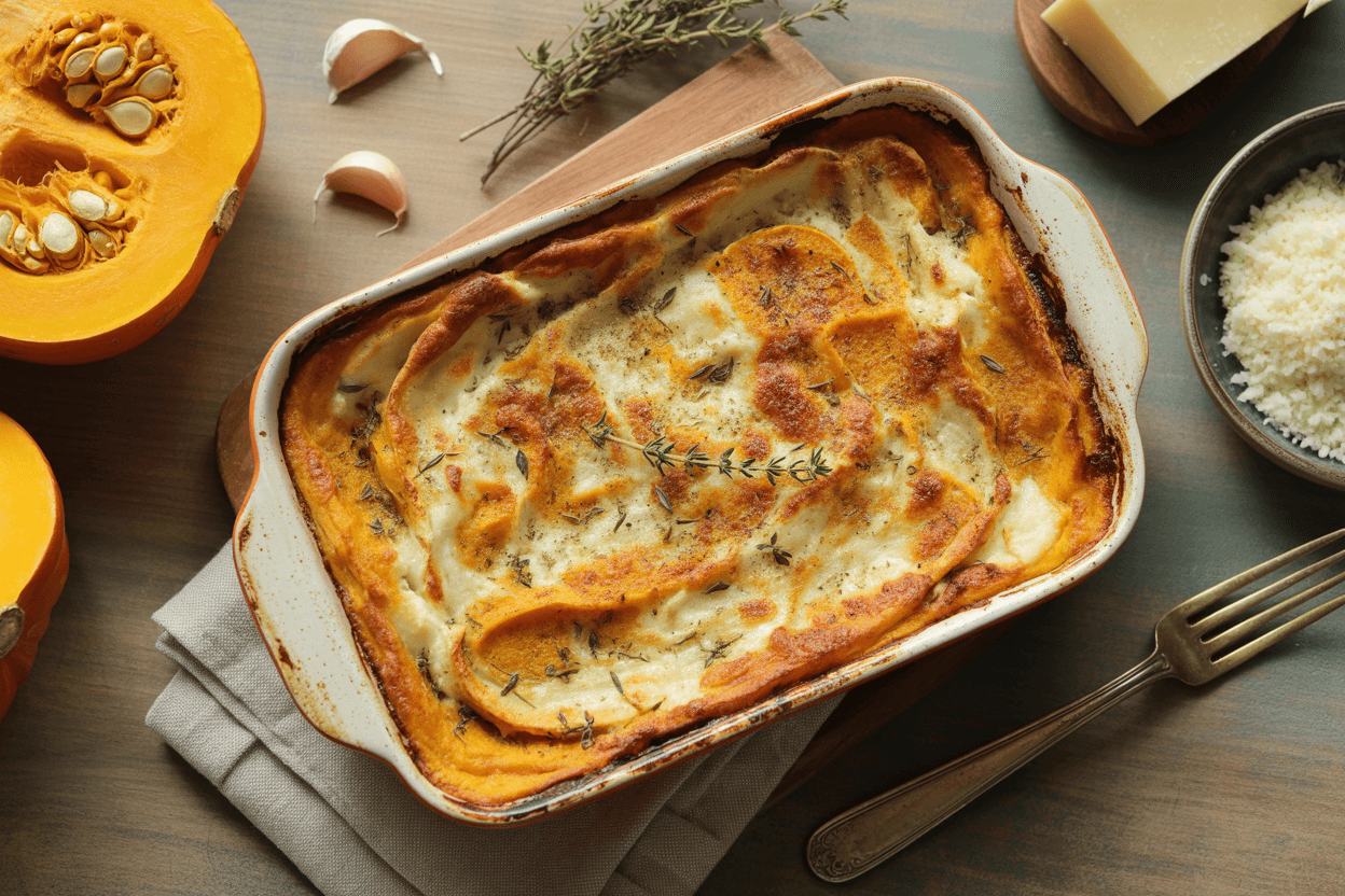Kürbis-Ricotta Lasagne