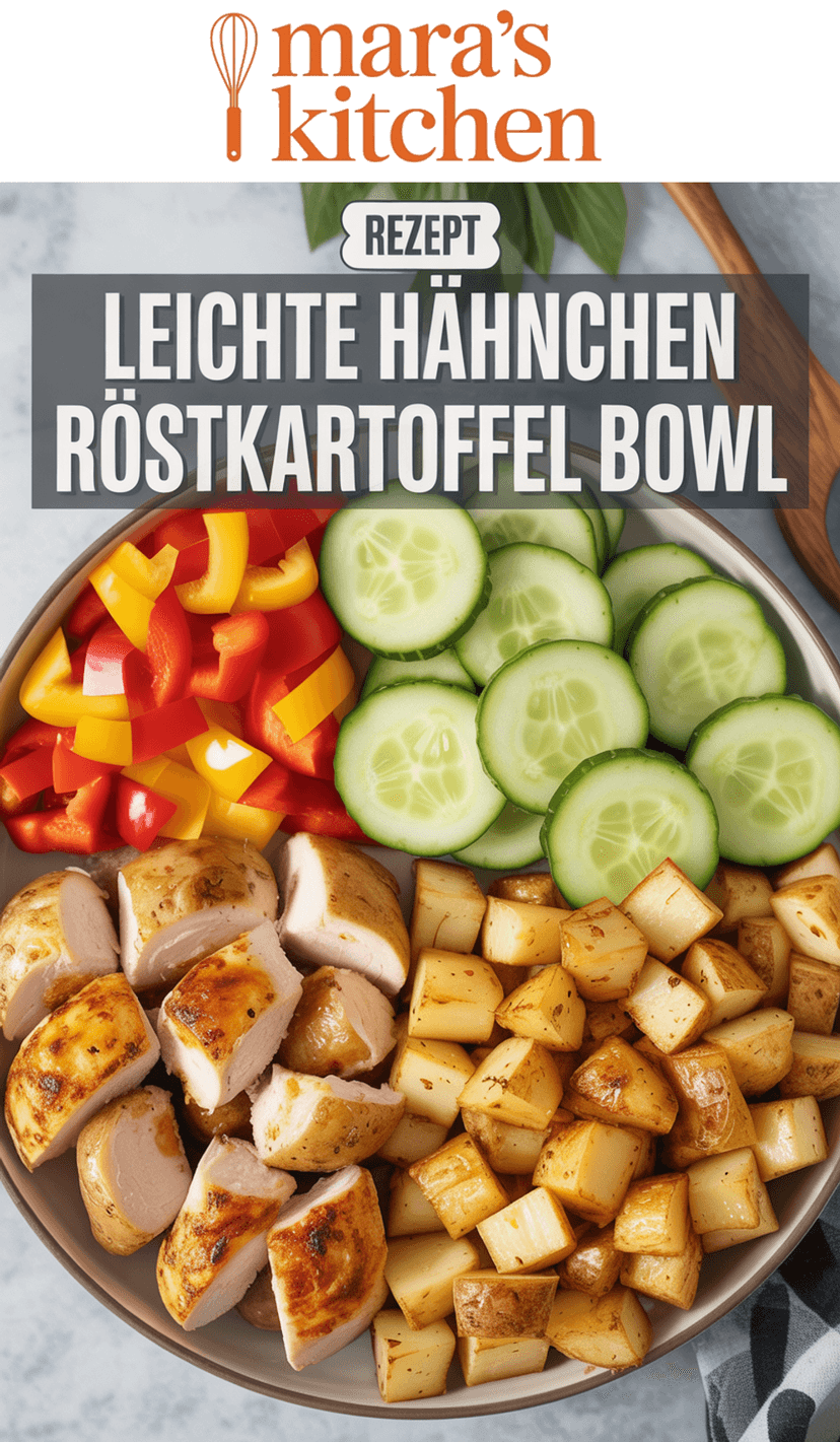 Leichter Hähnchen Röstkartoffel Bowl - Hauptgericht Rezept