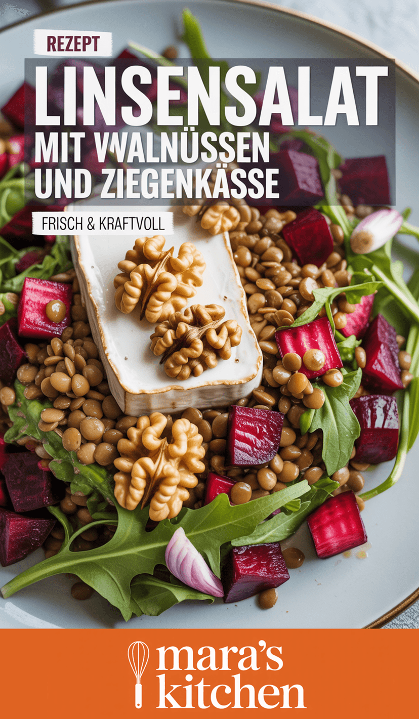 Linsensalat mit Walnüssen, Rote Bete und Ziegenkäse - Salat Rezept