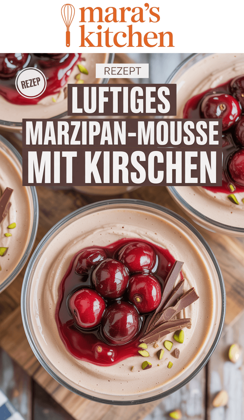 Marzipan-Mousse mit Kirschen - Dessert Rezept
