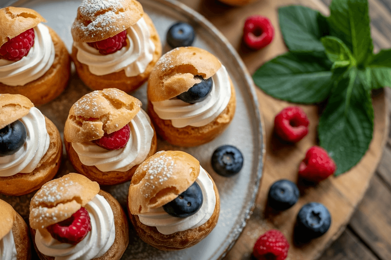 Mini-Windbeutel-Dessert