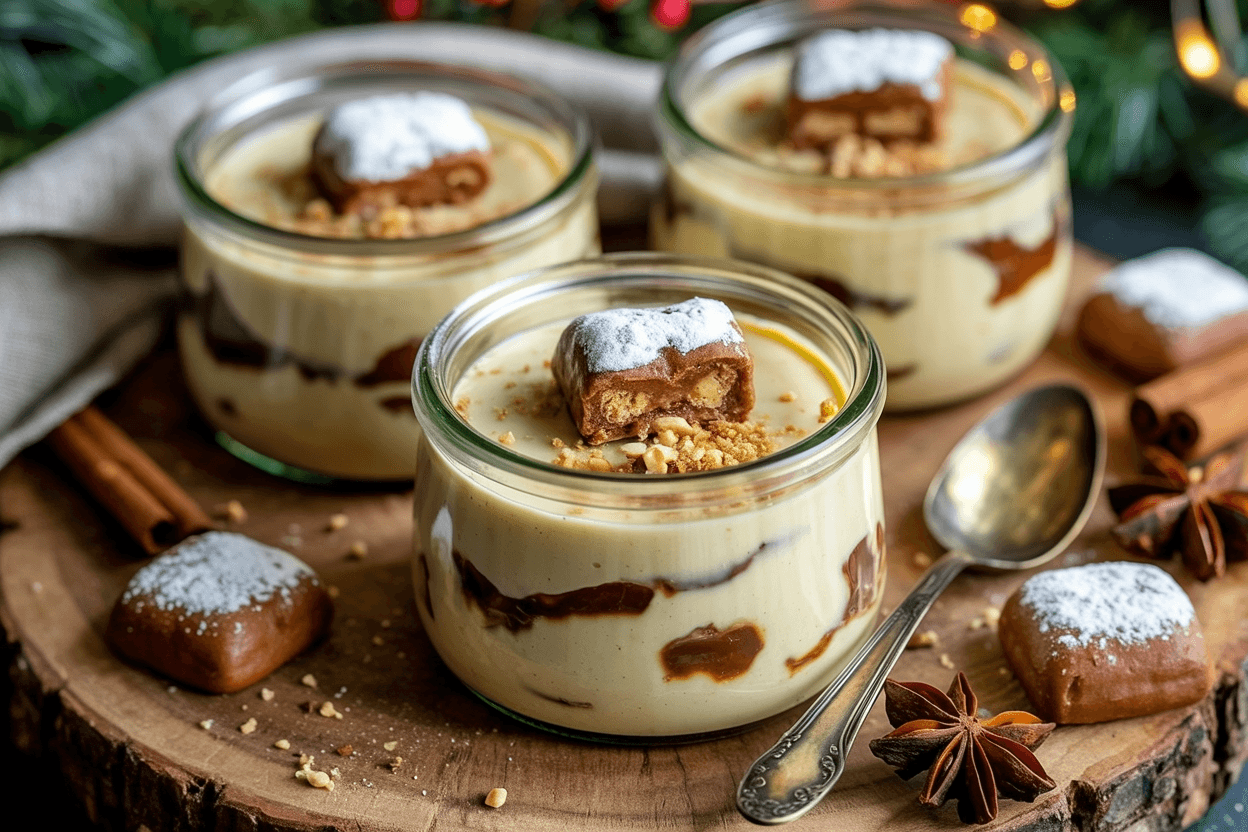 Nougat-Lebkuchen-Panna-Cotta im Glas