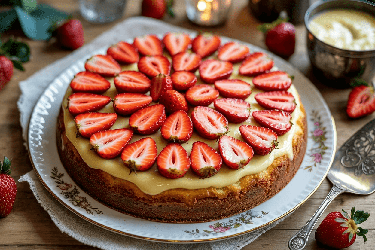 Omas Erdbeerkuchen mit Pudding: Fruchtig-cremiger Kuchentraum wie aus Kindertagen