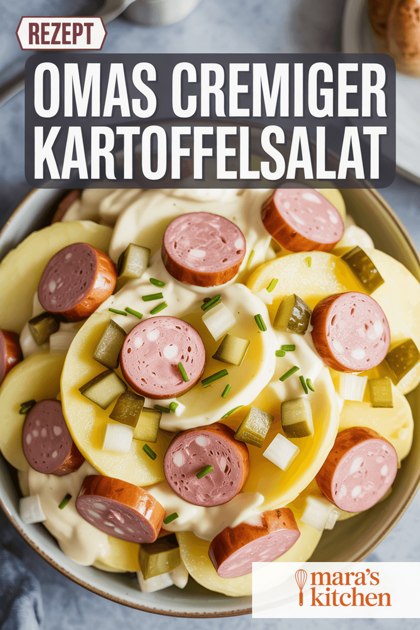 Omas Kartoffelsalat mit Mayonnaise und Fleischwurst - Salat Rezept