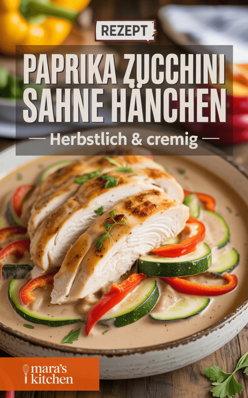 Paprika Zucchini Sahne Hähnchen - Hauptgericht Rezept