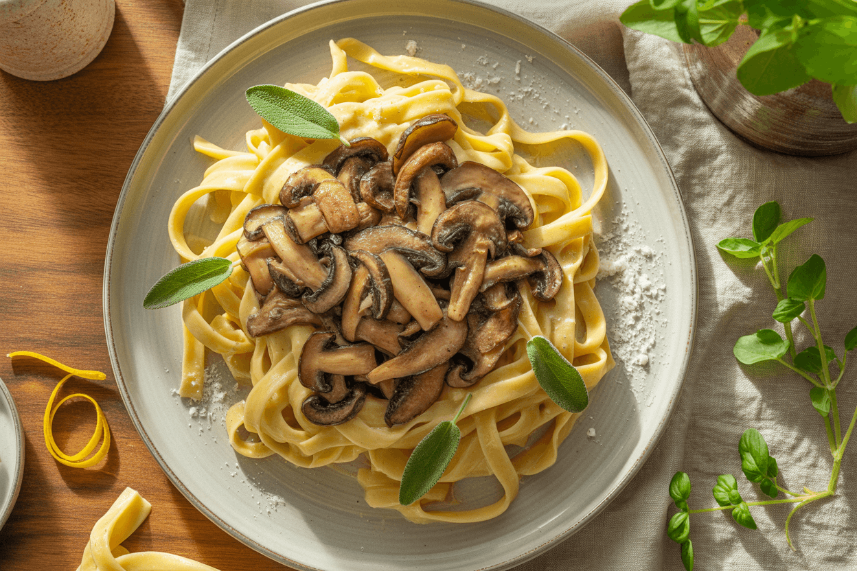 Pilz-Tagliatelle mit Salbei-Butter-Sauce