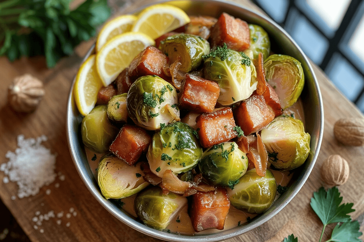 Rahm-Rosenkohl mit Speck