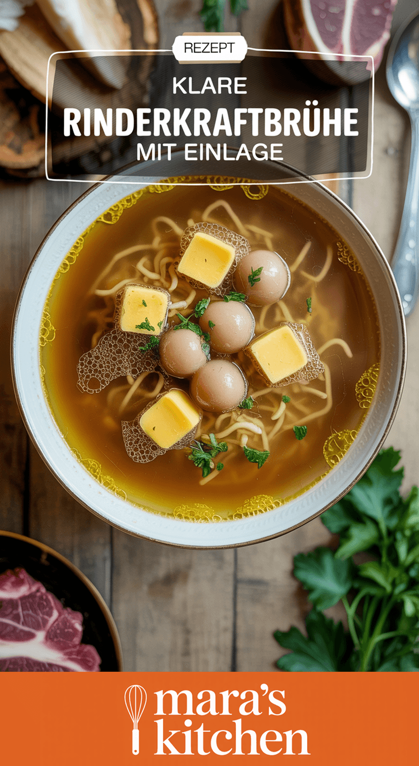 Rinderkraftbrühe mit Einlage - Suppe Rezept