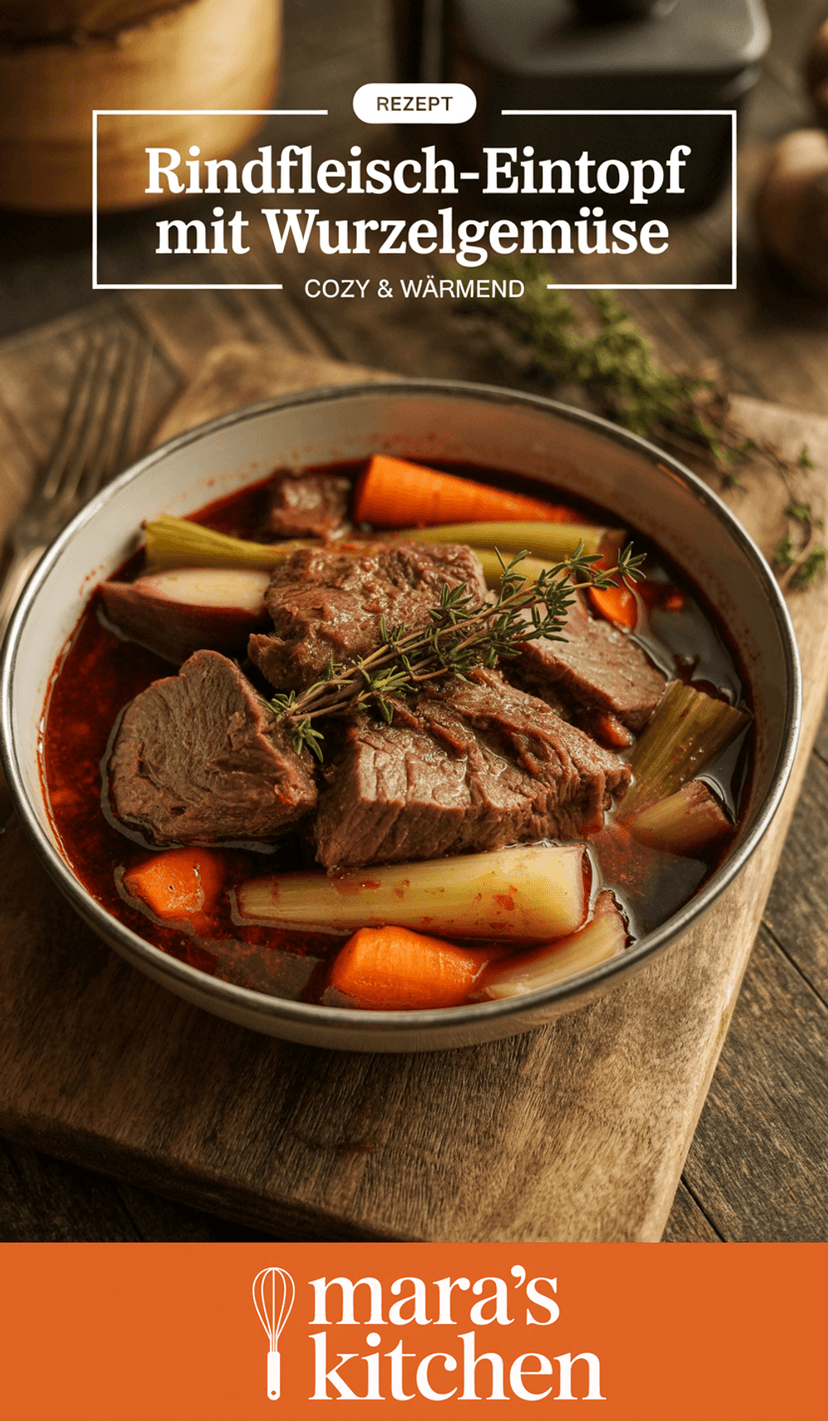 Rindfleisch-Eintopf mit Wurzelgemüse und Rotwein - Suppe & Eintopf Rezept