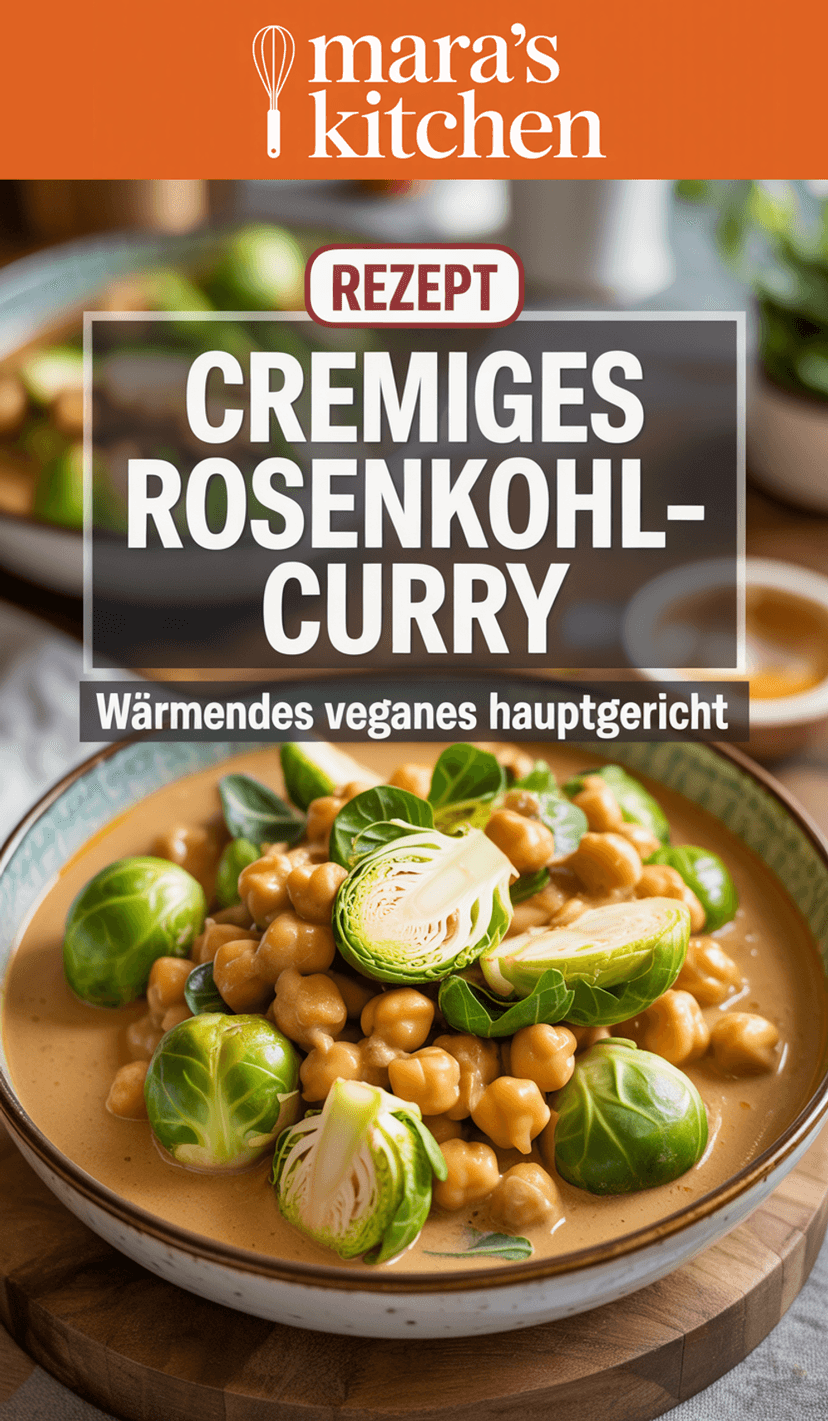 Rosenkohl Curry mit Kokosmilch und Kichererbsen - Hauptgericht Rezept