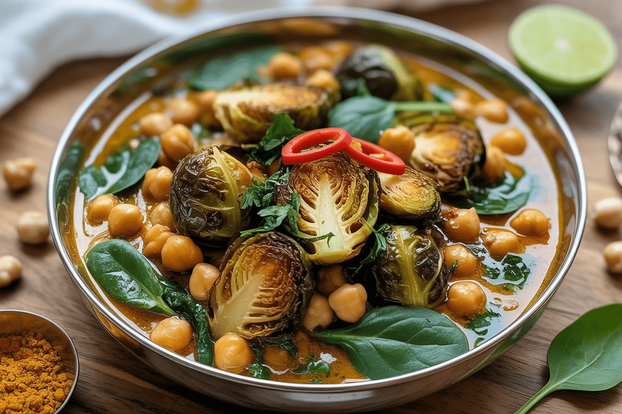 Rosenkohl-Curry mit Spinat