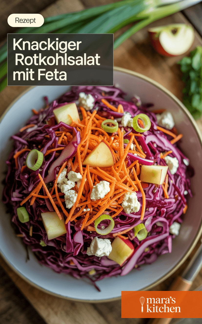 Rotkohlsalat mit Feta und Möhren - Salat Rezept