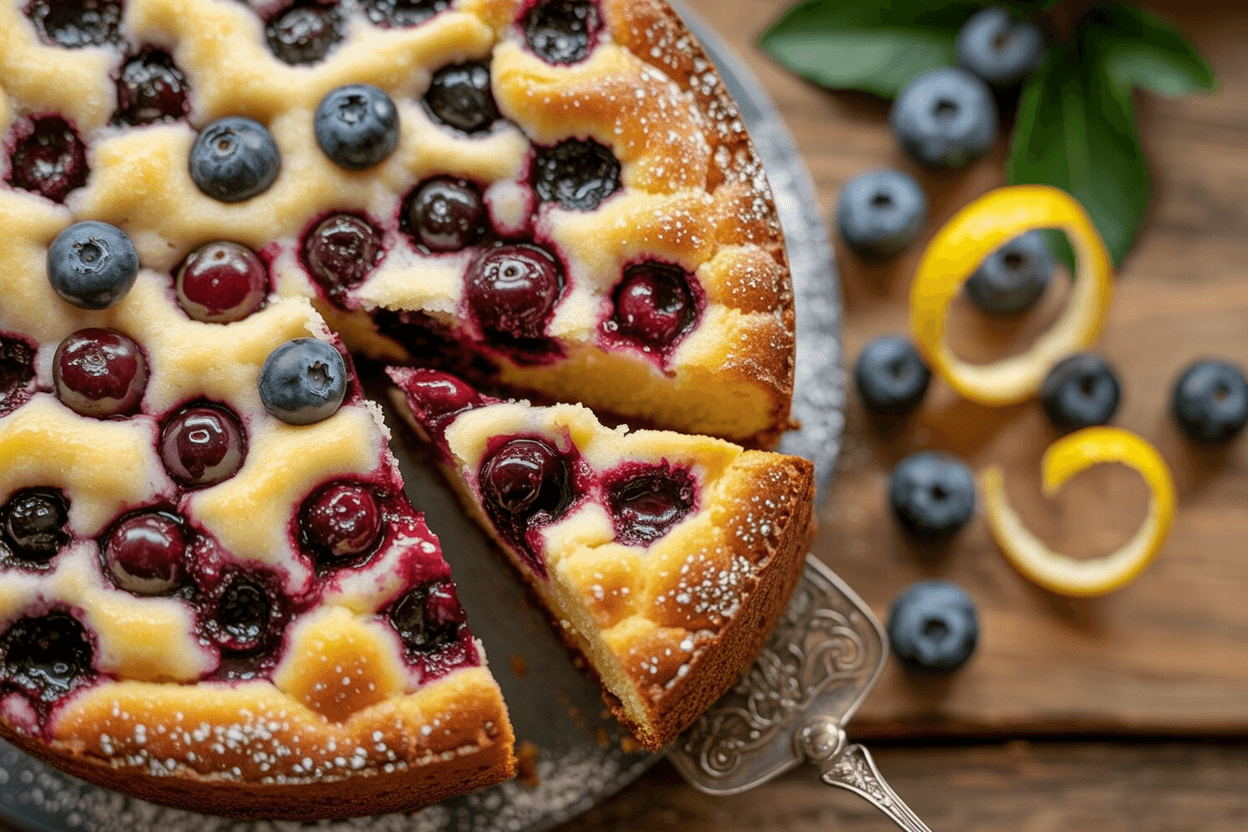 Saftiger Blaubeerkuchen mit Schmand