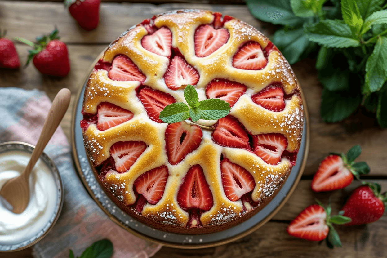 Saftiger Erdbeer-Joghurt-Kuchen: fruchtig, leicht & schnell gebacken