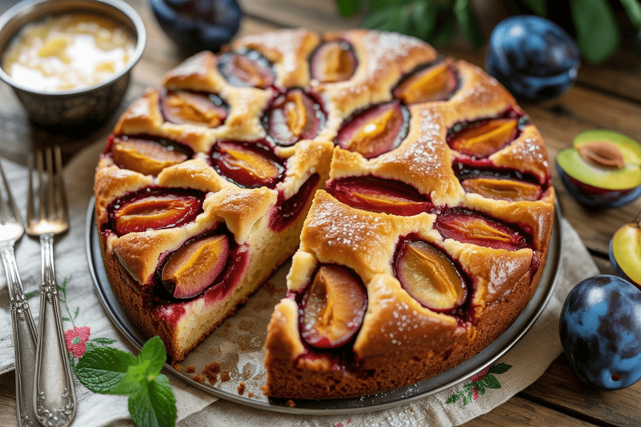 Saftiger Pflaumen Milchmädchen Kuchen: süßer Kuchentraum wie bei Oma