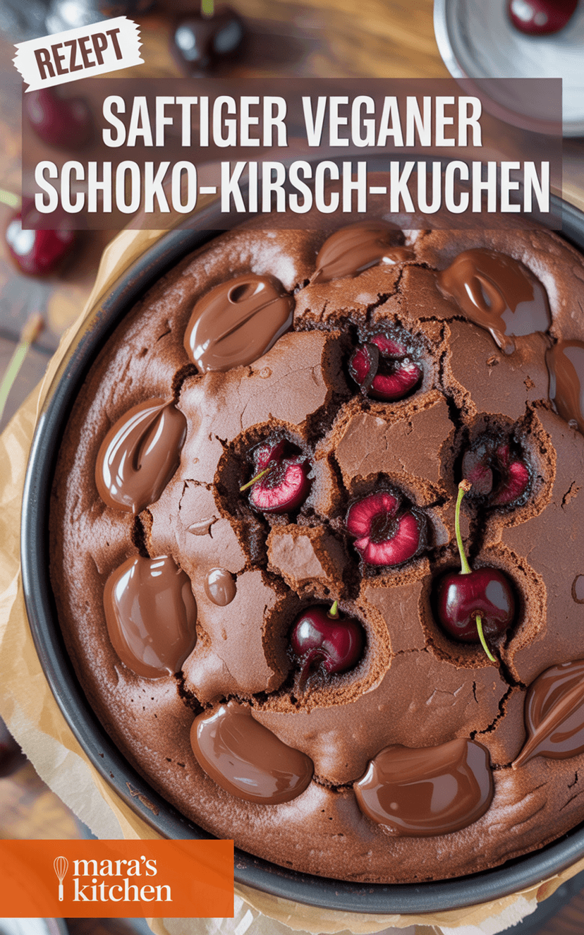 Saftiger Schoko Kirsch Kuchen: vegan, schnell & unwiderstehlich - Kuchen Rezept
