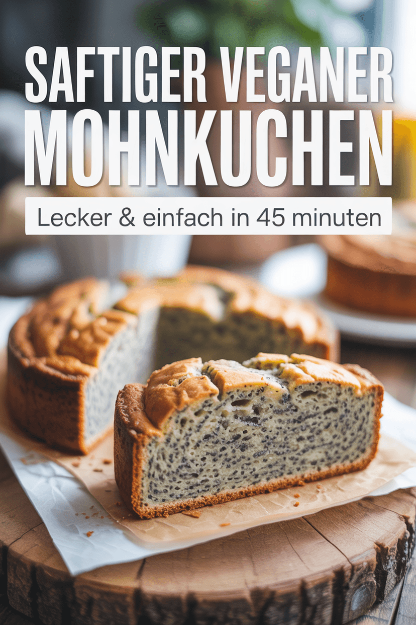 Saftiger Vegan Mohnkuchen - Backen Rezept