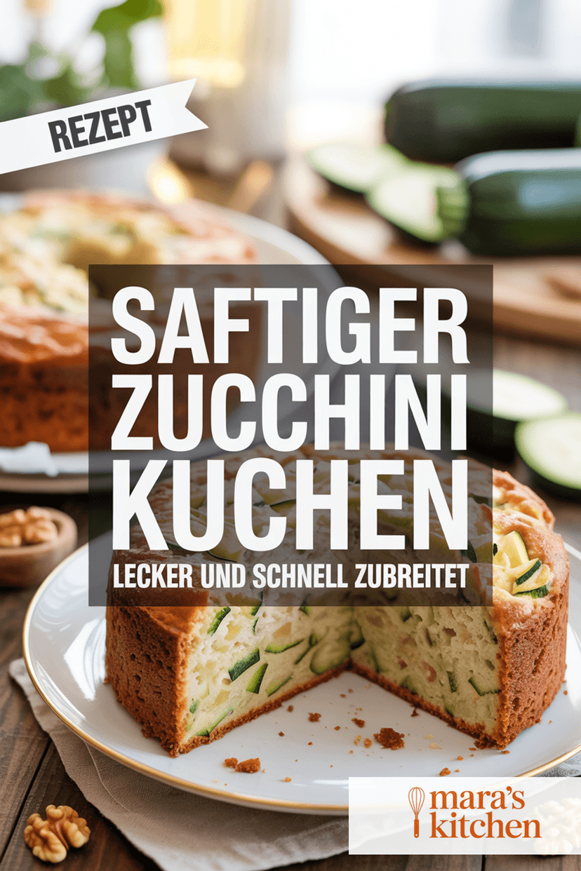 Saftiger Zucchini Kuchen - Kuchen Rezept