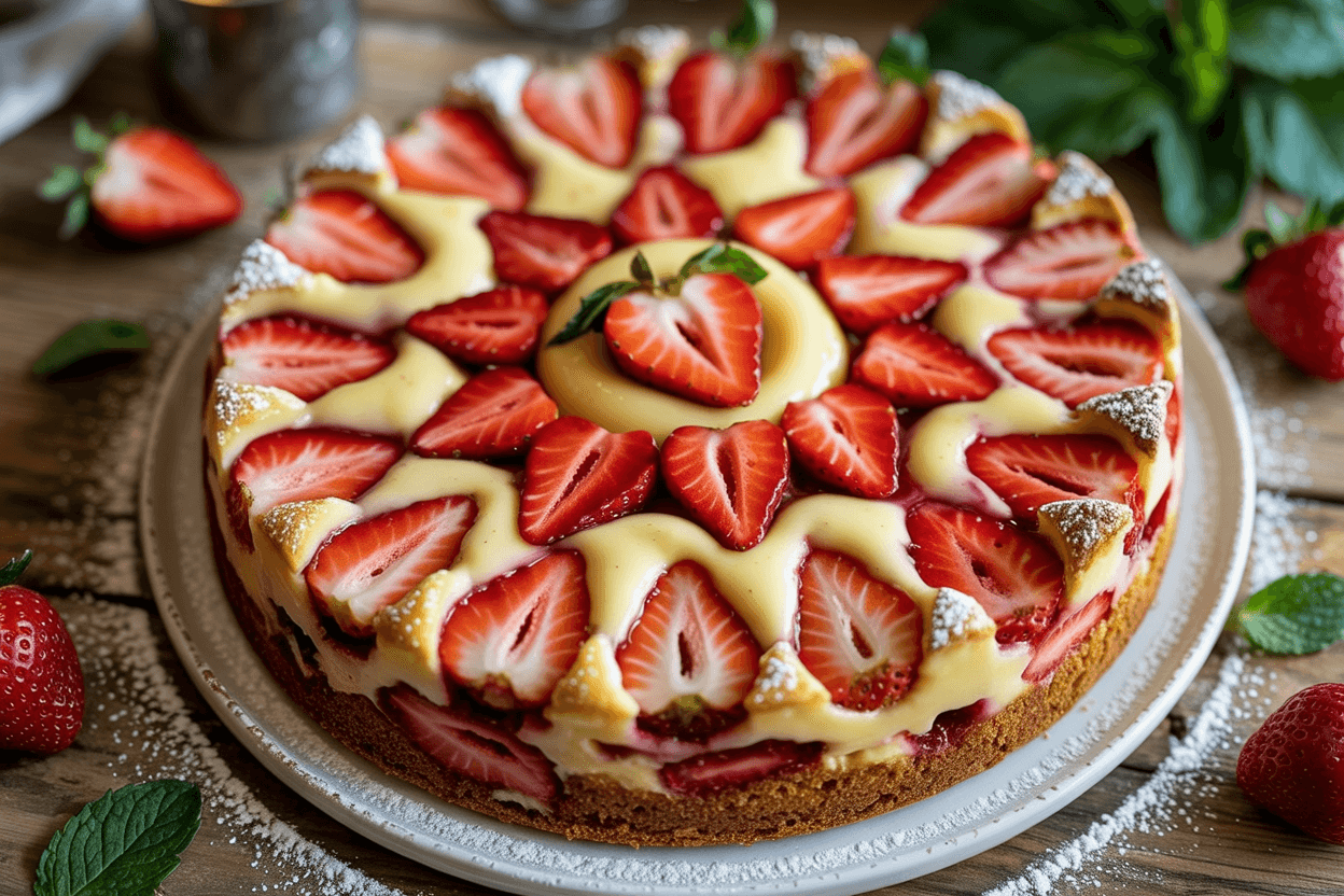 Sahniger Erdbeerkuchen mit Vanillepudding: Sommergenuss wie bei Oma
