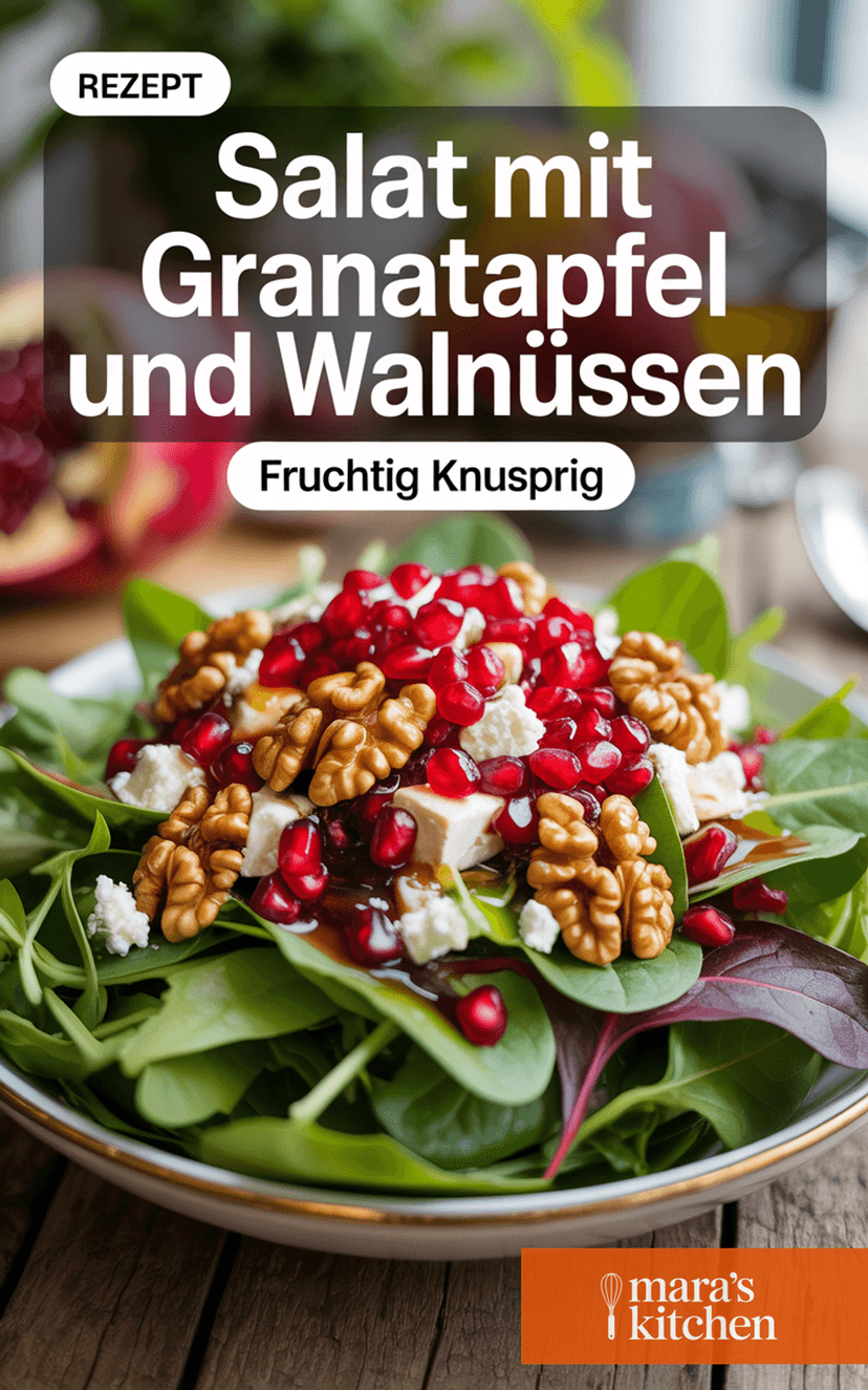 Salat mit Granatapfel und karamellisierten Walnüssen - Salat Rezept