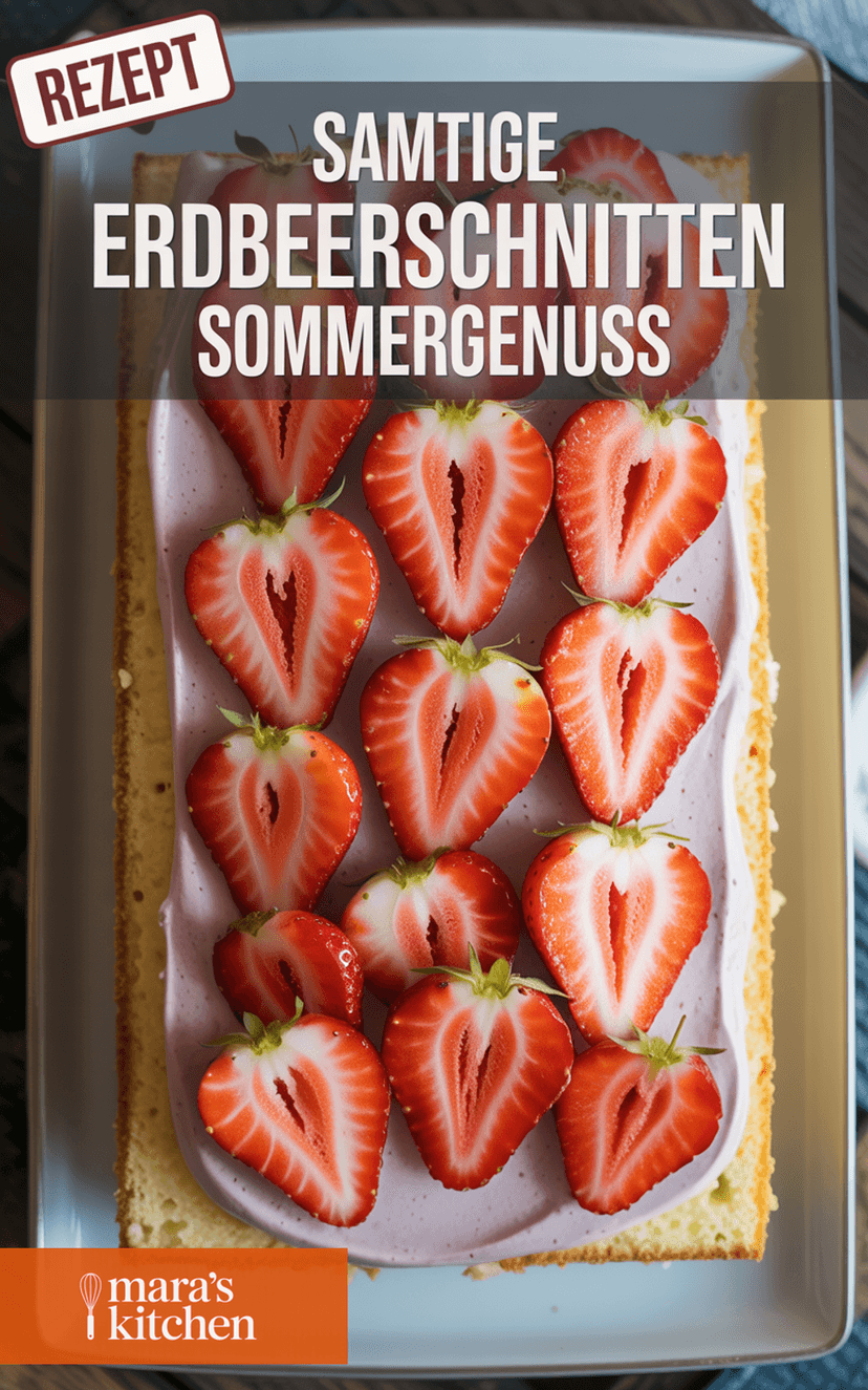 Samtige Erdbeerschnitten mit Pudding-Schmand-Creme: Sommergenuss zum Verlieben - Kuchen Rezept