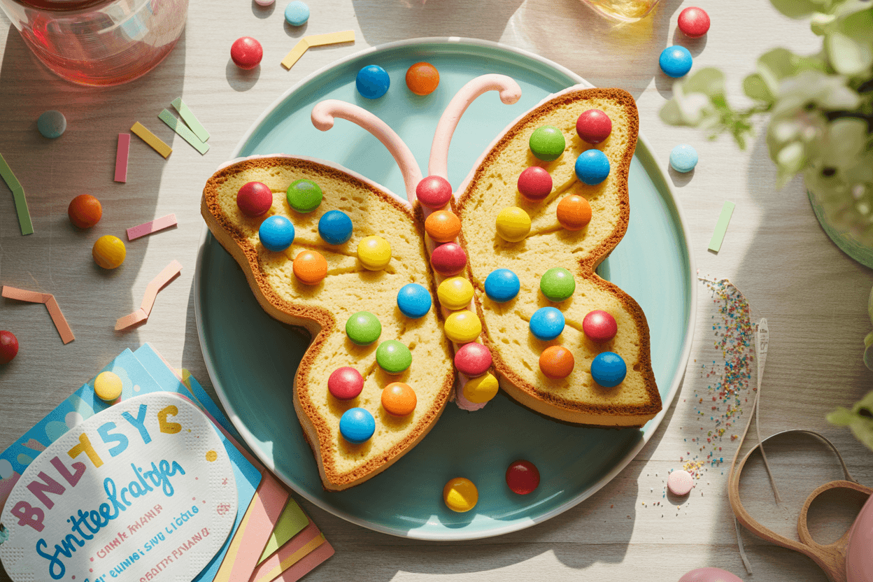Schmetterlingskuchen für den Kindergeburtstag