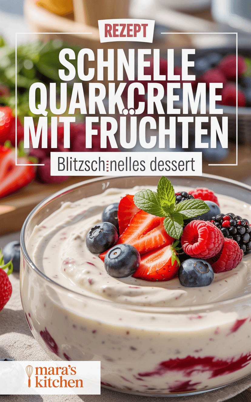 Schnelle Quarkcreme mit Früchten - Dessert Rezept