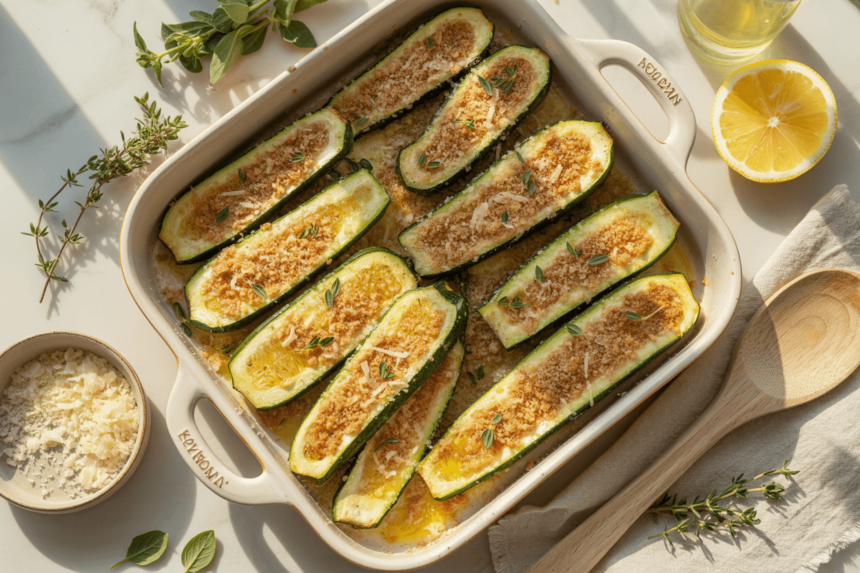 Schnelle Zucchini aus dem Backofen