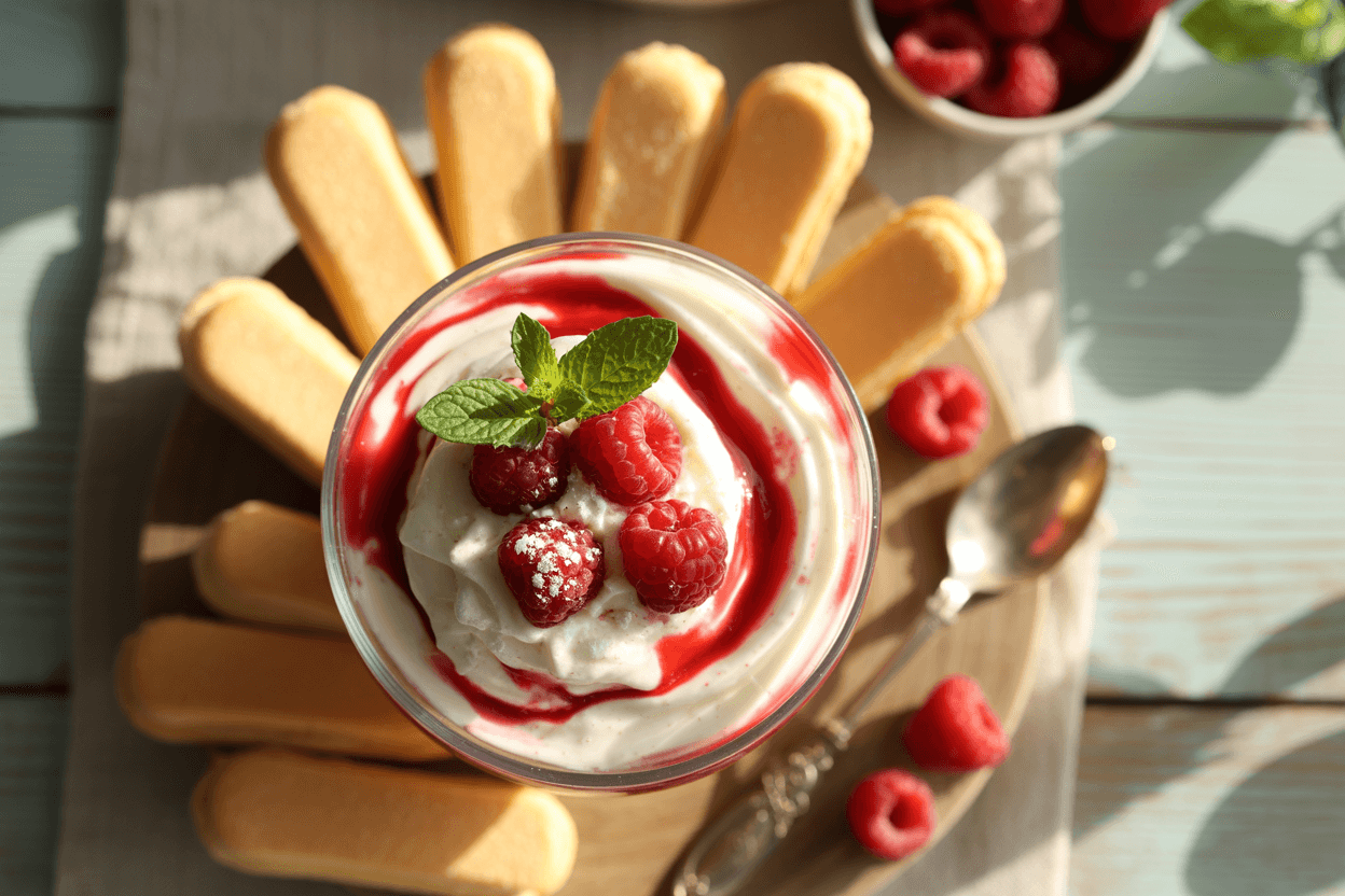 Schnelles Himbeer-Quark-Dessert