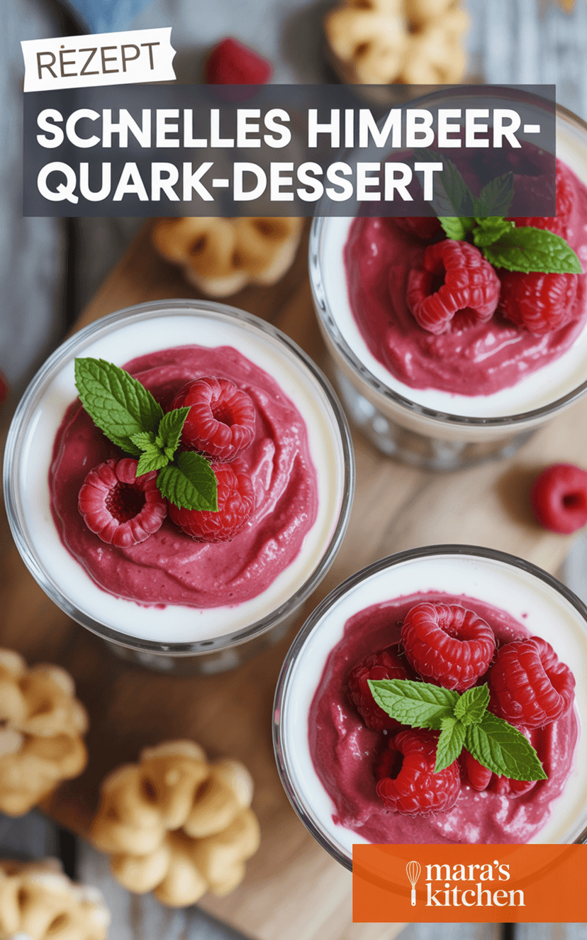 Schnelles Himbeer-Quark-Dessert - Dessert Rezept